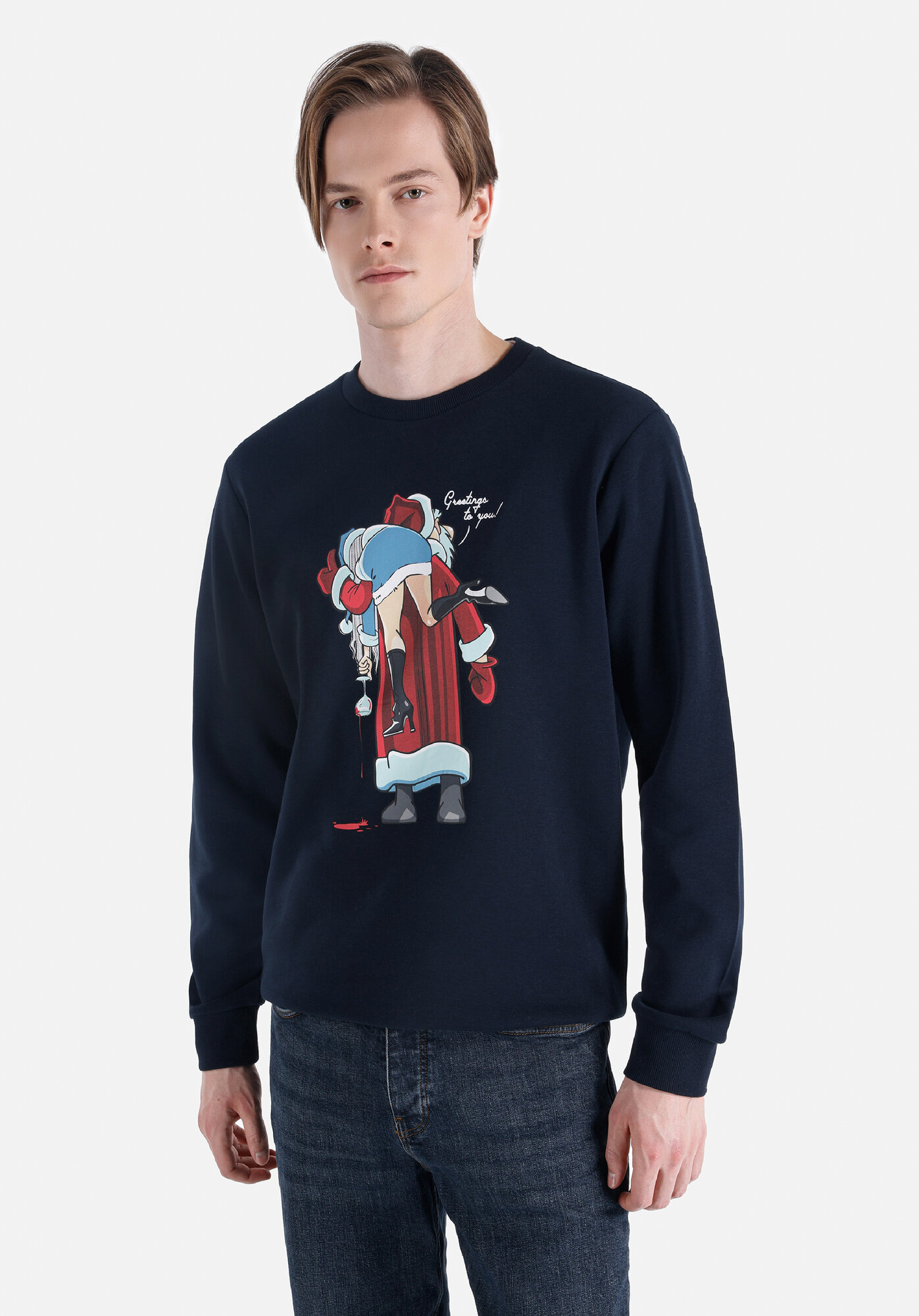 Толстовка COLIN'S Regular Fit, размер S, , темно-синий