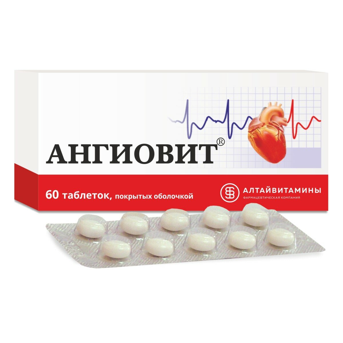 Ангиовит, таблетки покрыт. плен. об, 60 шт.