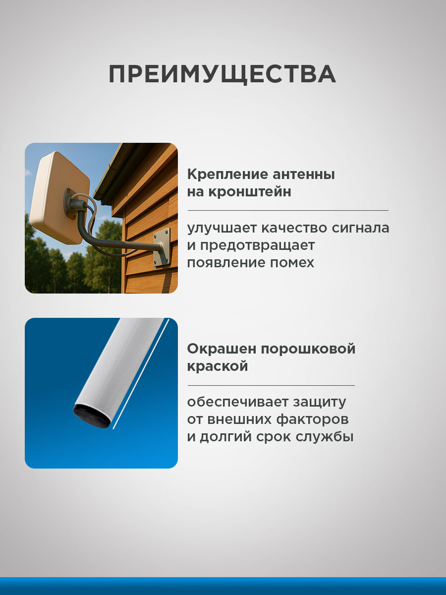 Кронштейн Г-образный крепление для спутниковой антенны, вылет от стены 32 см REXANT — фото 1