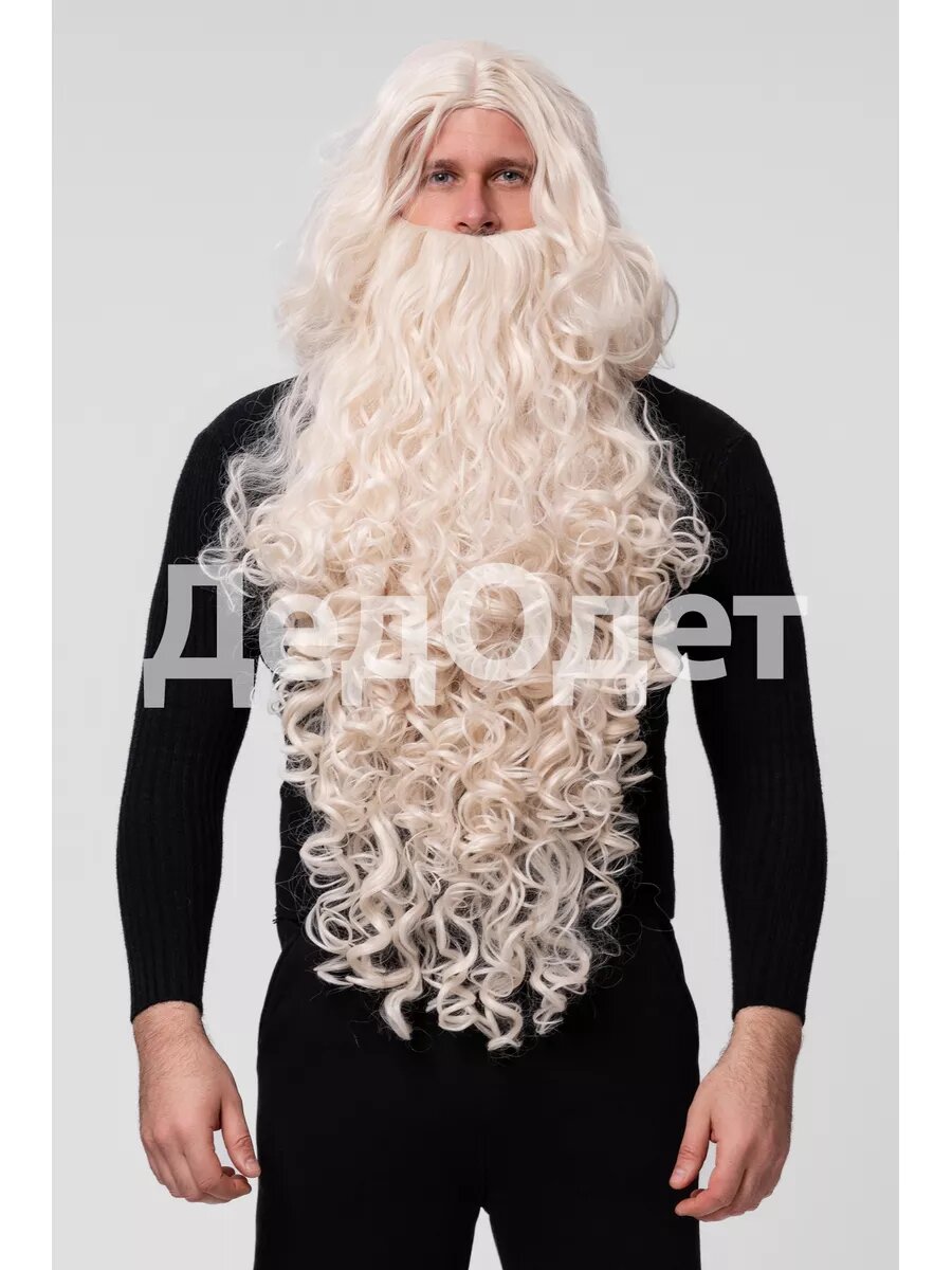 Борода накладная Богатырская Деда Мороза и Санта Клауса золотистая