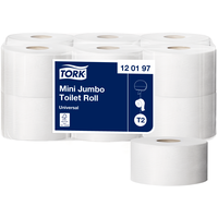 Туалетная бумага TORK Universal T2 1-слойная 120197 12 рул, белый, без запаха