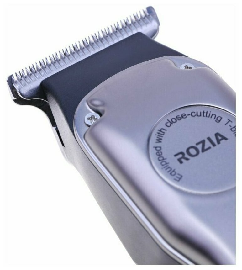 Машинка для стрижки Rozia Профессиональная волос Pro HQ278, Триммер для стрижки HQ278, серебреный, цельнометаллический, черный