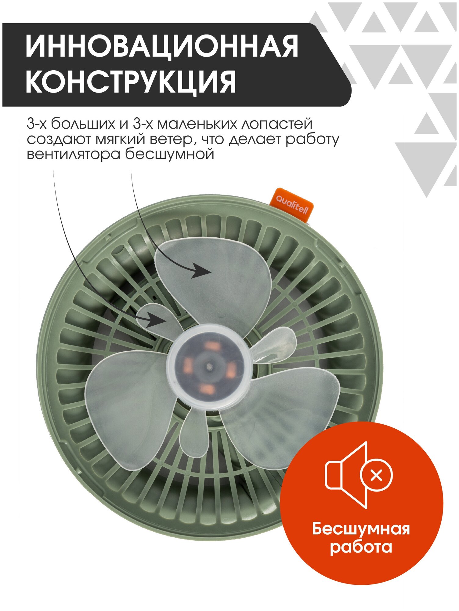 Вентилятор настольный Xiaomi Quality Zero Silent Storage Fan портативный с USB для дома и работы — фото 1