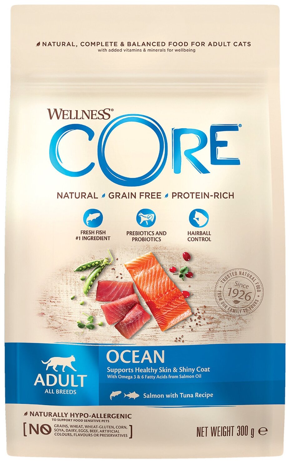 Сухой корм Wellness Core для взрослых кошек, из лосося с тунцом 300 г