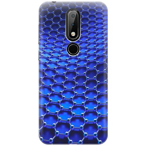 Силиконовый чехол на Nokia 6.1 Plus, X6 (2018), Нокиа 6.1 Плюс, Х6 2018 с принтом Молекулярная цепь силиконовый чехол на nokia 6 1 plus x6 2018 нокиа 6 1 плюс х6 2018 с принтом капли на голубом