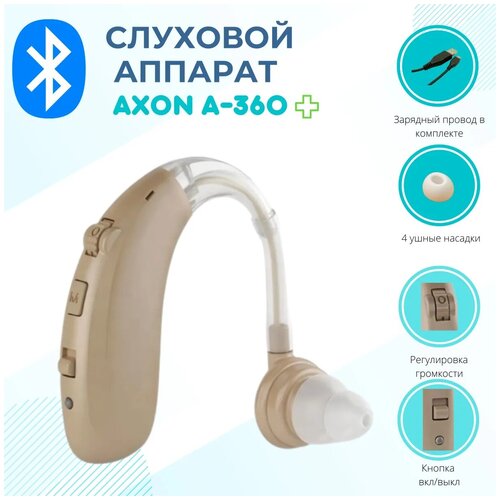 Слуховой аппарат Axon A-360, заушный, аналоговый