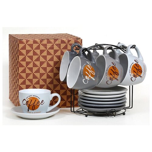 Набор чайный 6/12 250мл на металл стенде Бодрый день