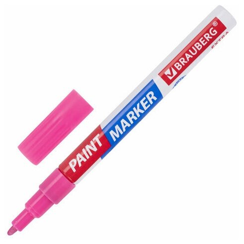 Маркер-краска лаковый EXTRA (paint marker) 2 мм, розовый, усиленная нитро-основа, BRAUBERG, 151977, 2 штуки