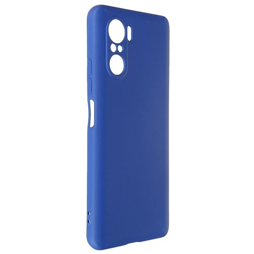 фото Чехол df для poco f3 / xiaomi redmi k40 с микрофиброй silicone blue pooriginal-04 df-group