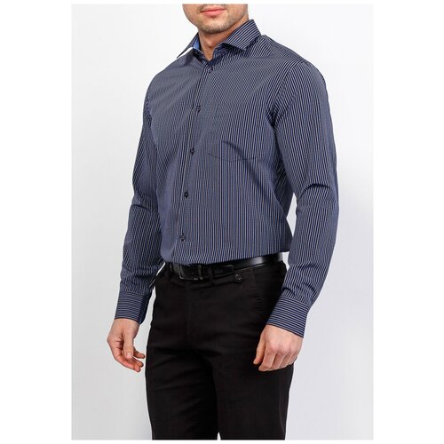 фото Рубашка мужская длинный рукав casino c221/15/646/z/1, полуприталенный силуэт / regular fit, цвет синий, рост 174-184, размер ворота 39