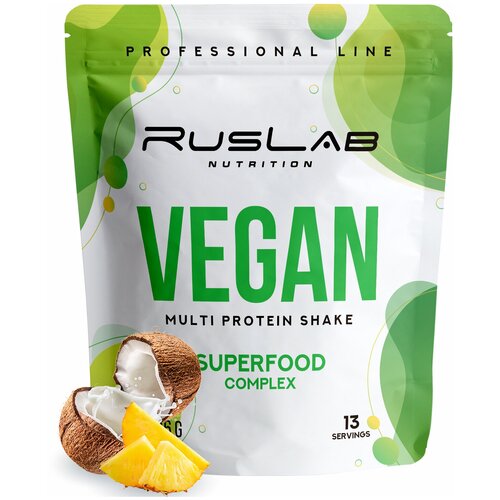 MULTI VEGAN PROTEIN SHAKE-белковый коктейль для веганов, вегетарианцев (416 гр), вкус пина колада