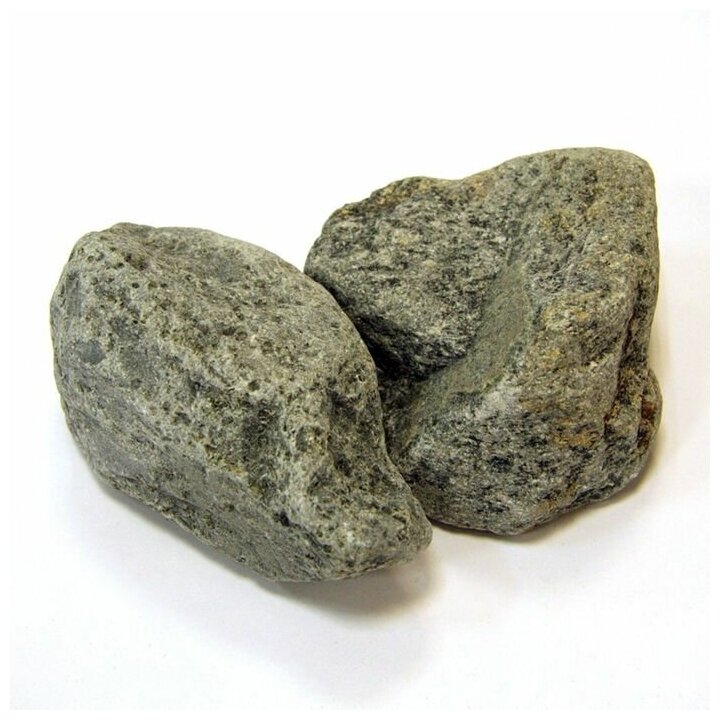 Камень для бани "Габбро-диабаз" обвалованный, коробка 20 кг, мытый - фотография № 1