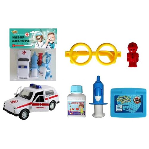 Набор доктора Yako M0081-1 деревянный игровой набор 2в1 машина скорой помощи и инструменты доктора сюжетно ролевые игрушки