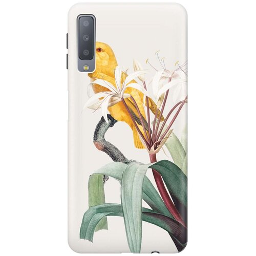фото Re:paчехол - накладка artcolor для samsung galaxy a7 (2018) с принтом "желтый попугай"