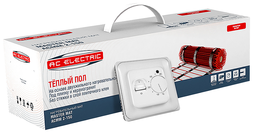 Мат нагревательный AC ELECTRIC ACМM 2-150-05 (комплект теплого пола с терморегулятором)