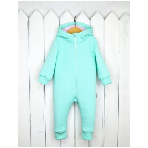 фото Комбинезон baby boom, открытая стопа, размер 92, розовый, бирюзовый