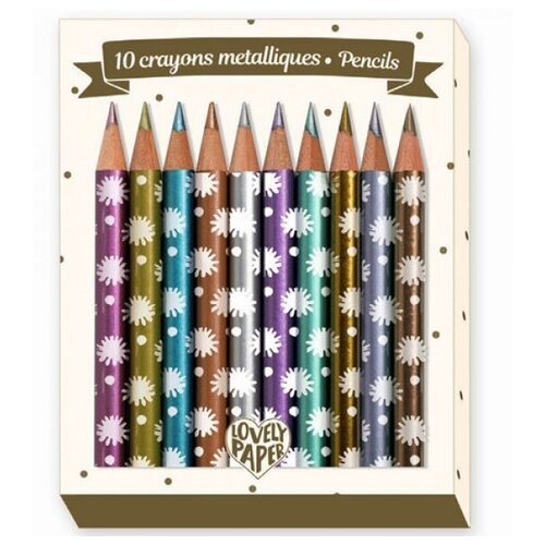 Карандаши цветные металлик Djeco Чичи, 10 шт.