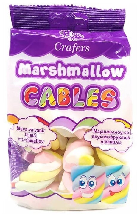 Конфеты Crafers Marshmallow Cables гассет пакет 100г