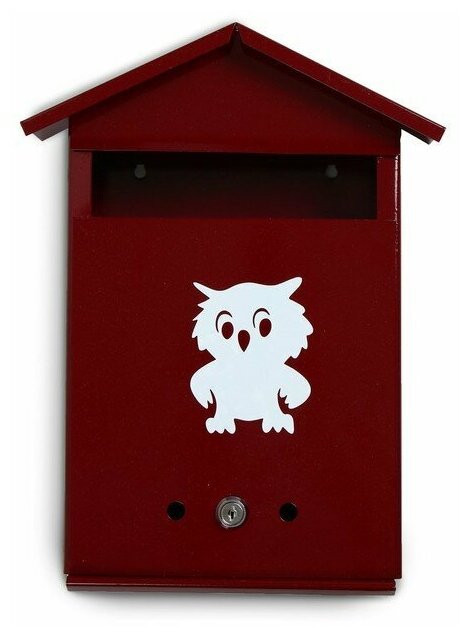 Ящик почтовый с замком, вертикальный, "Домик", вишневый - фотография № 2