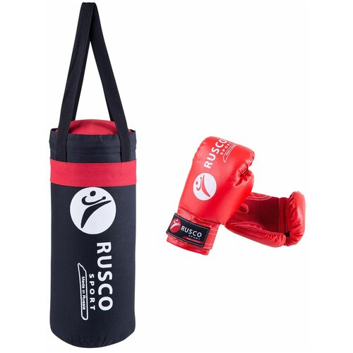 фото Набор для бокса rusco, 6oz, к/з, черный/красный; rusco sport