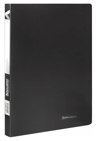 Папка с пластиковым скоросшивателем BRAUBERG "Office", черная, до 100 листов, 0,5 мм, 222645 (цена за 1 ед. товара)