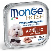 Влажный корм для собак Monge Fresh, ягненок 1 уп. х 32 шт. х 4.1 кг