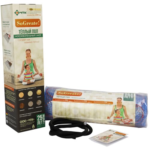 Тёплый пол Мат нагревательный Чуваштеплокабель SoGreate Euro 1760 Вт110 квм 18167₽