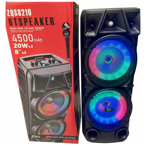 Портативная колонка BT Speaker ZQS-8210 с микрофоном и пультом 500000₽