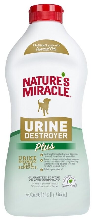 Средство 8in1 Natures Miracle Urine Destroyer уничтожитель пятен, запахов и осадка от мочи собак 946мл - фотография № 10