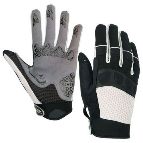 фото Велосипедные перчатки stels pdm-369 p.l (серо-черные) 380062