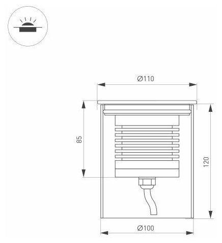 Ландшафтный светодиодный светильник Arlight LTD-Ground-R110-15W Warm3000 026450(1) - фотография № 2