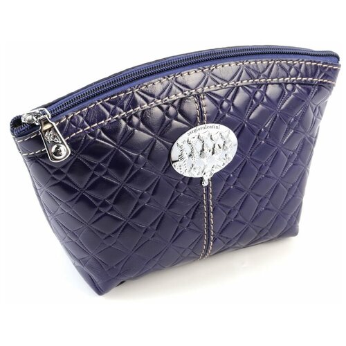 фото Женская синяя кожаная косметичка sergio valentini св 3220-5008/1