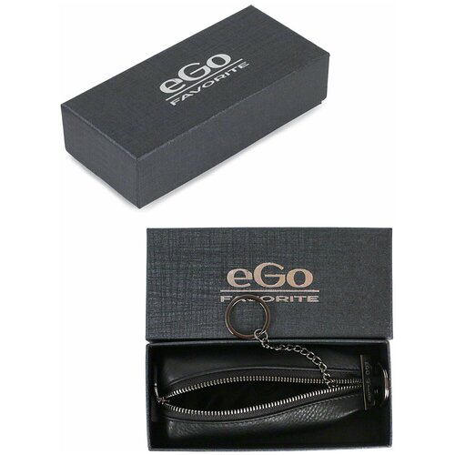 Ключница Ego Favorite, натуральная кожа, черный