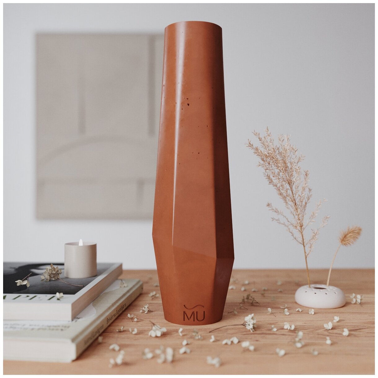 фото Декоративная ваза для сухоцветов Megan L, 35 см, глянцевая