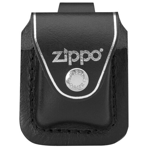 Чехол ZIPPO черный кожаный с петлей LPLBK