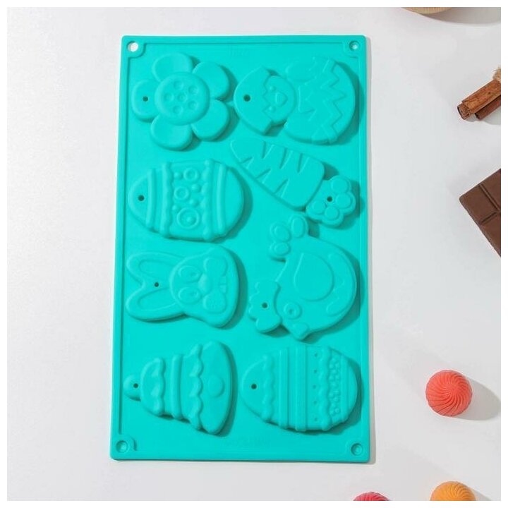 Форма для шоколада «Животные», 30×17×1 см, 8 ячеек (7,7×6 см), цвет микс - фотография № 10