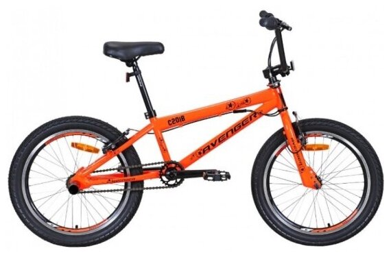 Трюковый велосипед Avenger 20" BMX C201B, оранжевый неон/синий (2021)