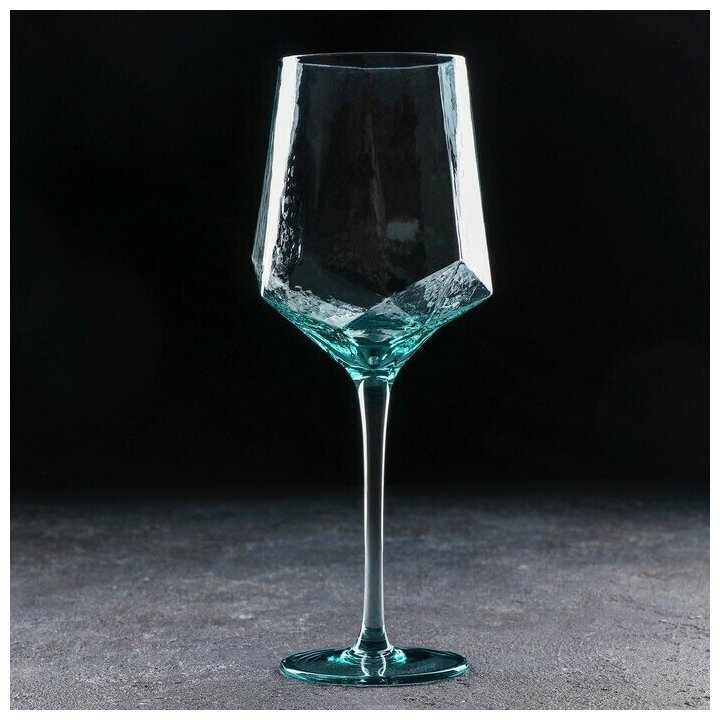 Бокал стеклянный для вина Magistro Дарио, 500 мл, 7,3x25 см, цвет изумрудный
