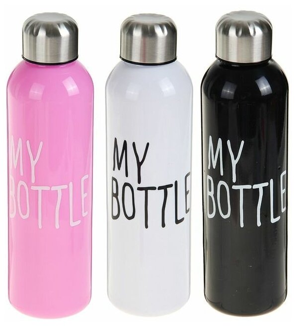 Бутылка для воды, 500 мл, My bottle, 21.5 х 6.5 см, микс 1920388