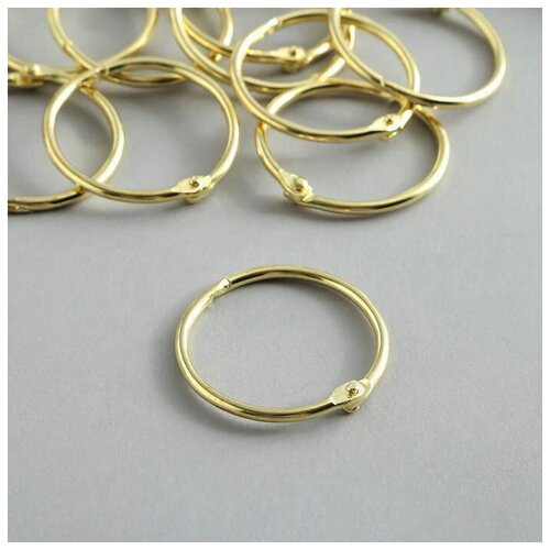Кольцо разъемное металлическое, для фотоальбомов, цвет золотой, размер 4 см., цена 10 штук