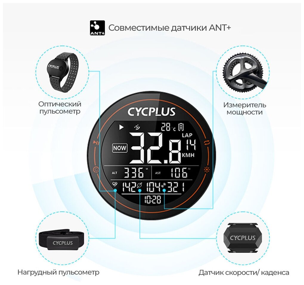 Велокомпьютер Cycplus M2 Bike GPS Computer