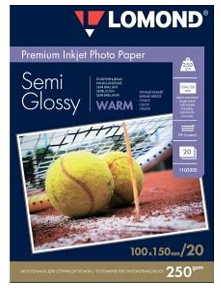 Фотобумага Lomond премиум для стр. печати 250 г/м2 односторонняя Semi-Glossy Warm 10х15см(20л)