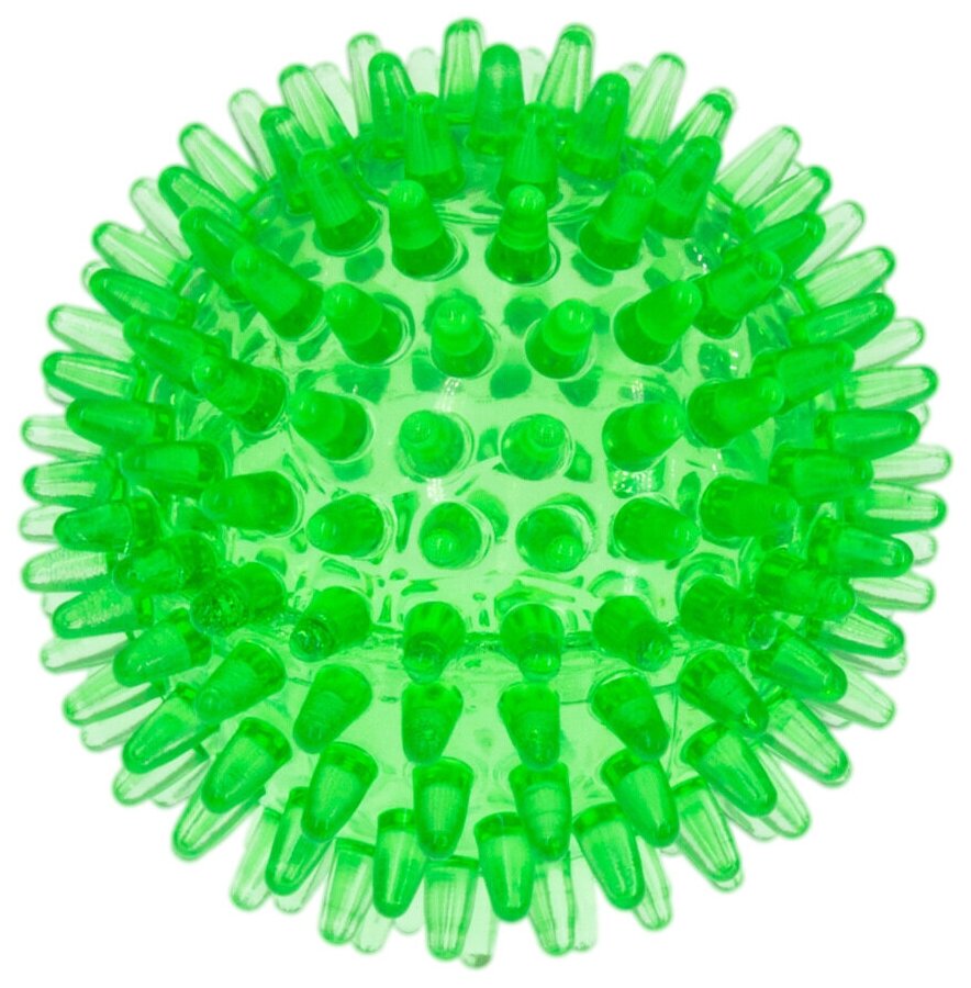 Мяч для собак, массажный, 8 см, прозрачный Crystal Zoo One, зелёный, 580C-1