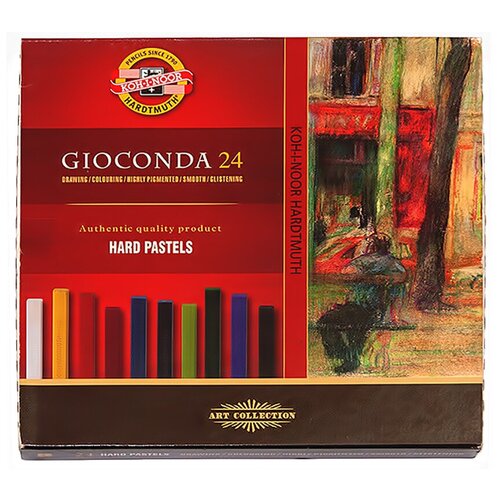 KOH-I-NOOR Hardtmuth Gioconda Пастель твердая художественная набор 24 цв. 8114024003KS прямоугольная 7х7мм в картоне