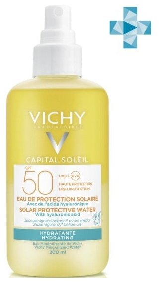 Солнцезащитный спрей Vichy Capital Ideal Soleil SPF50 Увлажняющий, двухфазный, 200 мл