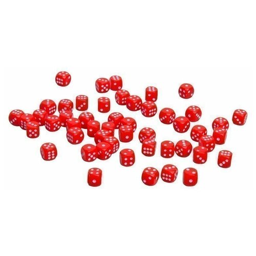 Кости пластиковые, 10мм, 1 шт, цвет красный zar-red