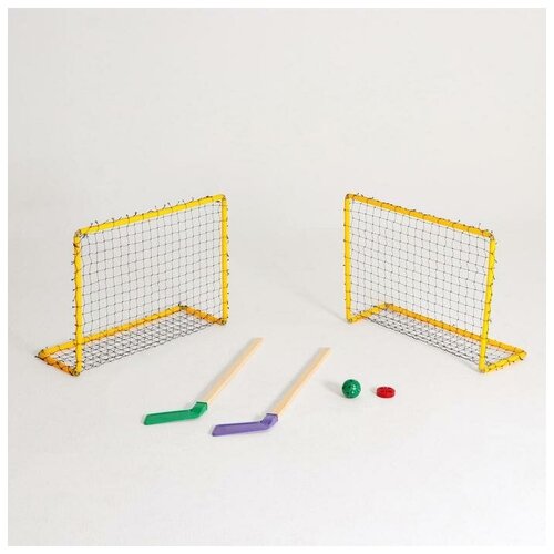 Набор хоккейный 6 в 1: 2 клюшки, 2 ворот с сеткой, шайба, мячик, в коробке 5493899 набор хоккейный клуб 2 клюшки 2 шайбы