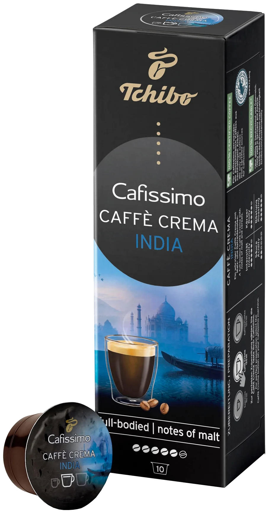 Кофе в капсулах Tchibo Caffe Crema India, 10 кап. в уп. - фотография № 2
