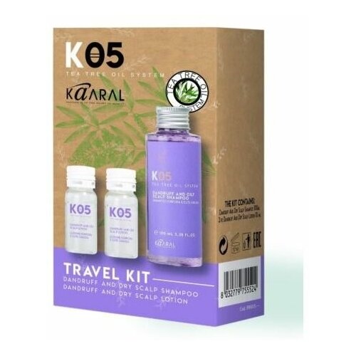 Kaaral К05 Travel Kit Dandruff And Oily Scalp Набор от перхоти для жирной кожи головы лосьон 10мл х 2 + шампунь 100мл
