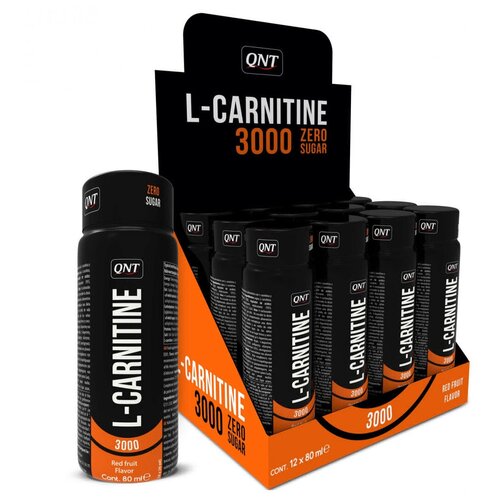 фото Qnt l-carnitine 3000mg red fruit flavor 12*80ml/ "l-карнитин 3000 со вкусом красные фрукты" 12*80 мл